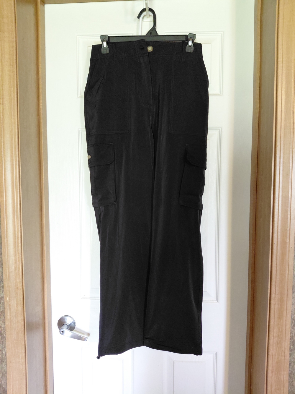 Joie Black Cargo Silk Blend Pants with Utility Pockets